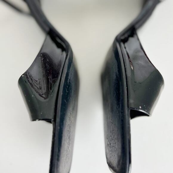 Enzo Angiolini Calathea Patent Leather Ankle Strap Block Heel Sandals Black 8 M - Picture 9 of 14